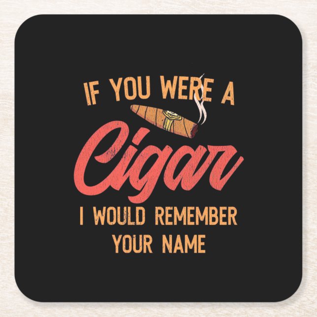 Dessous-de-verre Carré En Papier Cigar | If You Were A Cigar (Devant)