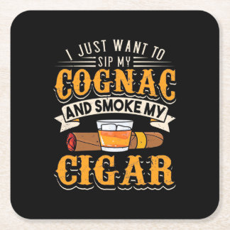 Dessous-de-verre Carré En Papier Cigar Lover | Mon Cognac Et Fumer Mon Cigar