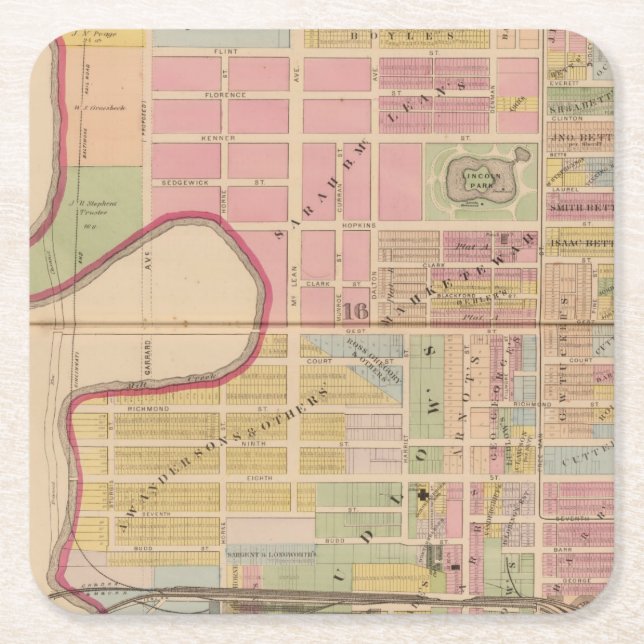 Dessous-de-verre Carré En Papier Cincinnati, Ohio 2 (Devant)