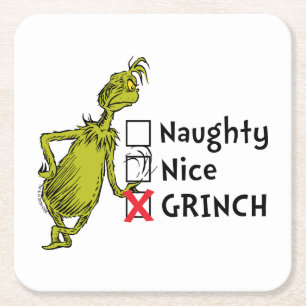 Dessous-de-verre Carré En Papier Citation coquine, Nice ou Grinch