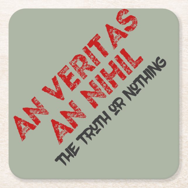 Dessous-de-verre Carré En Papier Citation de vérité latine (Devant)