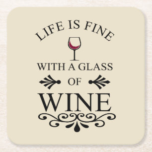 Dessous-de-verre Carré En Papier Citation drinker vin drôle