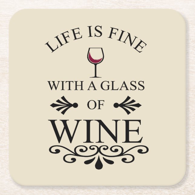 Dessous-de-verre Carré En Papier Citation drinker vin drôle (Devant)