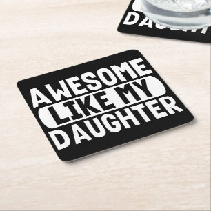 Dessous-de-verre Carré En Papier Citation Drôle Awesome Comme Ma Fille