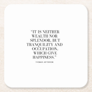 Dessous-de-verre Carré En Papier Citation Motivational Wealth and Happiness