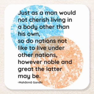 Dessous-de-verre Carré En Papier Citations de la nation Mahatma Gandhi