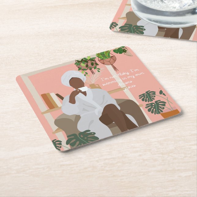 Dessous-de-verre Carré En Papier Citations de pinces ombres (Incliné)