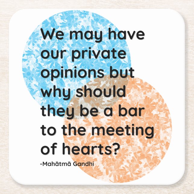 Dessous-de-verre Carré En Papier Citations du Mahatma Gandhi Heart (Devant)