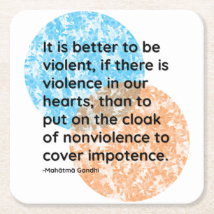 Dessous-de-verre Carré En Papier Citations du Mahatma Gandhi Heart
