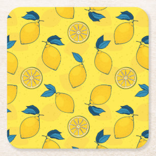 Dessous-de-verre Carré En Papier Citron Citrus frais 