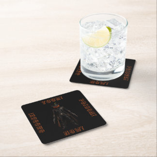 Dessous-de-verre Carré En Papier Citrouille sinistre Sheriff Cowboy Jack-o'-Lantern