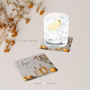 Dessous-de-verre Carré En Papier Citrus   Cocktails   Fleurs Boho