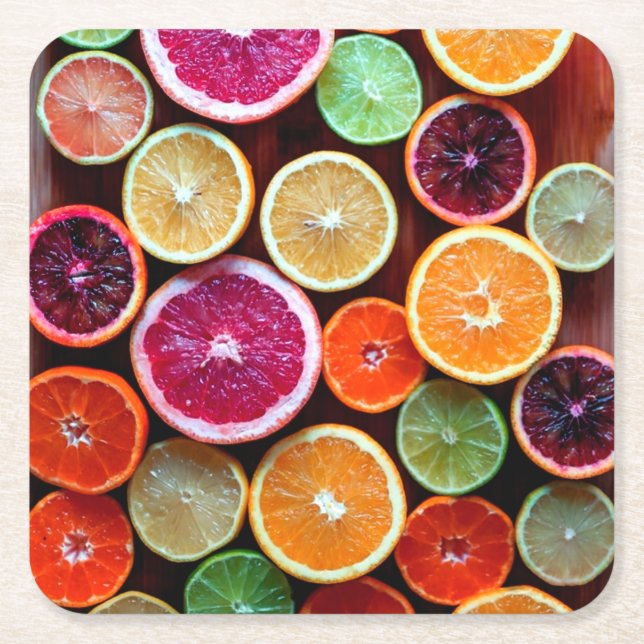 Dessous-de-verre Carré En Papier Citrus Dream Citron Lime Orange Fruit (Devant)