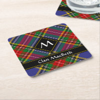 Clan MacBeth Dessous de verre papier Carré Tartan