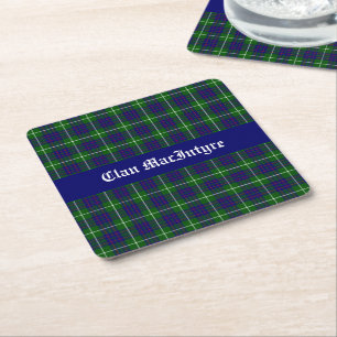 Dessous-de-verre Carré En Papier Clan MacIntyre Tartan personnalisable