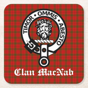 Dessous-de-verre Carré En Papier Clan MacNab Crest Badge et Tartan