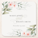 Dessous-de-verre Carré En Papier Classy Rustic Blush Greenery Floral Bunch Mariage<br><div class="desc">Si vous avez besoin d'une personnalisation supplémentaire,  n'hésitez pas à m'envoyer un message sur yellowfebstudio@gmail.com .</div>