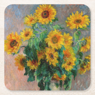 Dessous-de-verre Carré En Papier Claude Monet - Bouquet de tournesols