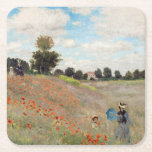 Dessous-de-verre Carré En Papier Claude Monet - Champ de pavot<br><div class="desc">Poppy Field / Poppies sauvages,  près d'Argenteuil / Les Coquelicots - Claude Monet en 1873</div>