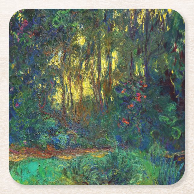 Dessous-de-verre Carré En Papier Claude Monet - Coin d'un étang avec des Nénuphars (Devant)