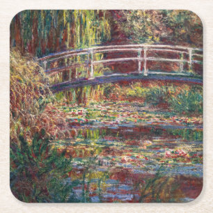 Dessous-de-verre Carré En Papier Claude Monet - Eau Lily étang, Harmonie rose