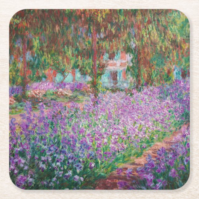 Dessous-de-verre Carré En Papier Claude Monet - Le jardin de l'artiste à Giverny (Devant)