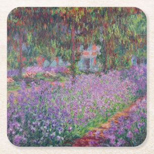 Dessous-de-verre Carré En Papier Claude Monet   Le jardin de l'artiste à Giverny
