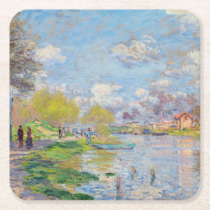 Dessous-de-verre Carré En Papier Claude Monet - Le Printemps au bord de la Seine