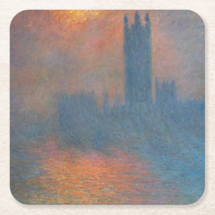 Dessous-de-verre Carré En Papier Claude Monet - Les Chambres du Parlement Londres