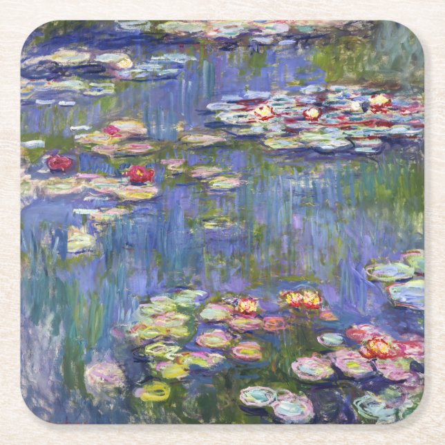 Dessous-de-verre Carré En Papier Claude Monet - Nymphéas / Nymphéas (Devant)