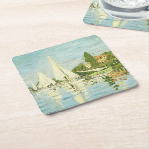 Dessous-de-verre Carré En Papier Claude Monet. Régates à Argenteuil