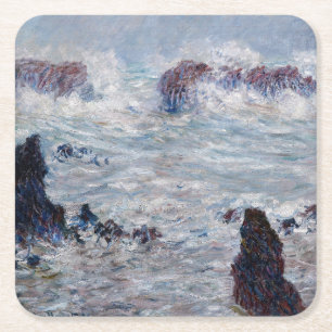 Dessous-de-verre Carré En Papier Claude Monet - Tempête au large de la côte de Bell