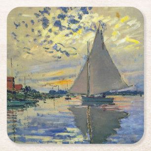 Dessous-de-verre Carré En Papier Claude Monet - Voilier au Petit-Gennevilliers