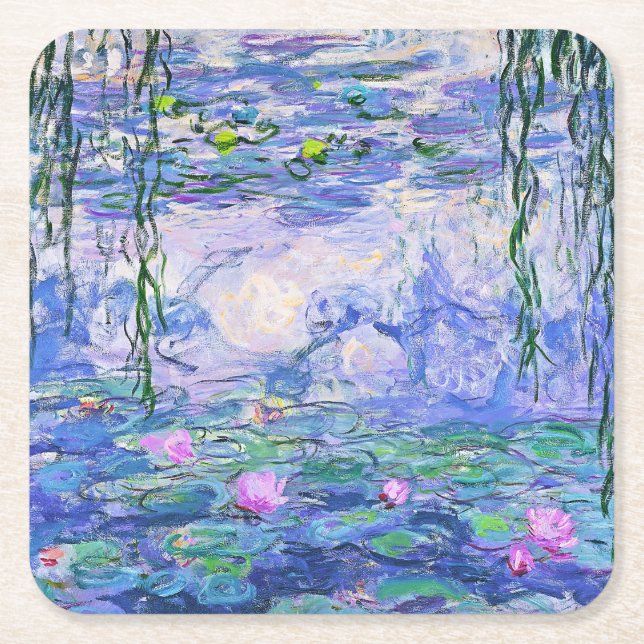 Dessous-de-verre Carré En Papier Claude Monet Water Lilie L'Art Impressionniste Fra (Devant)