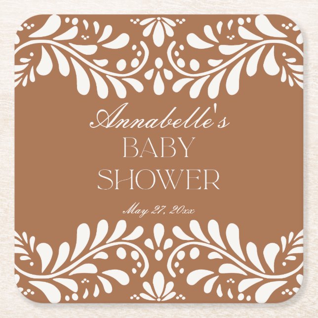 Dessous-de-verre Carré En Papier Clay Talavera Carreaux Espagne Baby shower Fiesta (Devant)