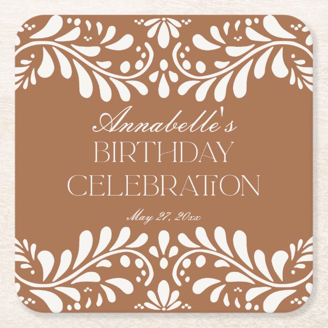 Dessous-de-verre Carré En Papier Clay Talavera Carrelage Espagne fête d'anniversair (Devant)