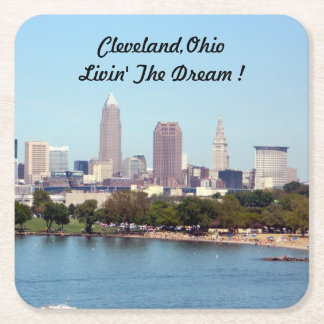 Dessous-de-verre Carré En Papier Cleveland, Ohio Lake View Dessous de verre papier