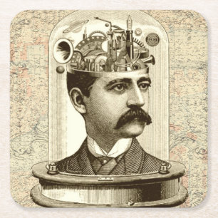 Dessous-de-verre Carré En Papier Clocage Cerveau STEAMPUNK vintage