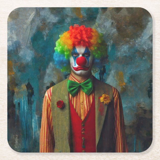 Dessous-de-verre Carré En Papier Clown 2 (Devant)