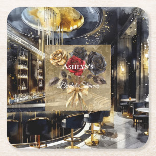 Dessous-de-verre Carré En Papier Club de Nuit Fleurs Mariage Fête Fleur de Mariée N