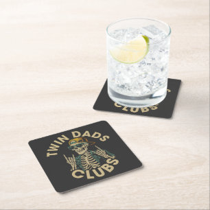 Dessous-de-verre Carré En Papier  Club des papas jumeaux squelettes