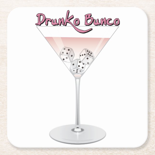Dessous-de-verre Carré En Papier Cocktail Bunco Martini (Devant)