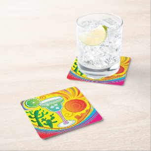Dessous-de-verre Carré En Papier Cocktail Coloré