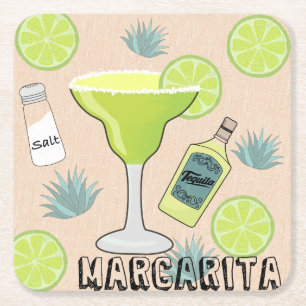 Dessous-de-verre Carré En Papier Cocktail de margarita