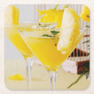 Dessous-de-verre Carré En Papier Cocktail Fresca à l'ananas et au gingembre