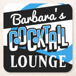 Dessous-de-verre Carré En Papier COCKTAIL PARTY Mid Century Moderne Bar Carré Papie