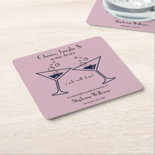 Dessous-de-verre Carré En Papier Cocktail Retraite Rires Larmes Acclamations Modern