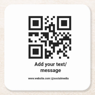 Dessous-de-verre Carré En Papier code-barres personnalisé simple ajoutez votre text