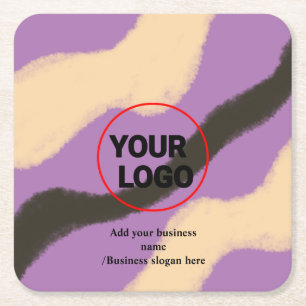 Dessous-de-verre Carré En Papier Code QR personnalisé simple ajouter votre nom logo