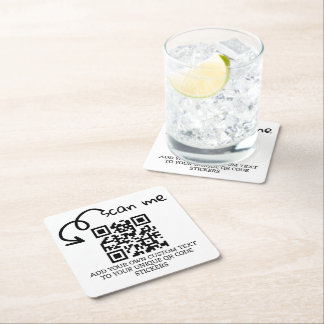 Dessous-de-verre Carré En Papier Code QR unique site Web numérisable personnalisé